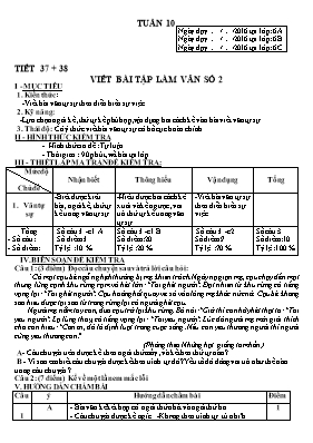 Bài viết tập làm văn số 2 Ngữ văn lớp 6 - Năm học 2016-2017 - Hà Thị Nụ